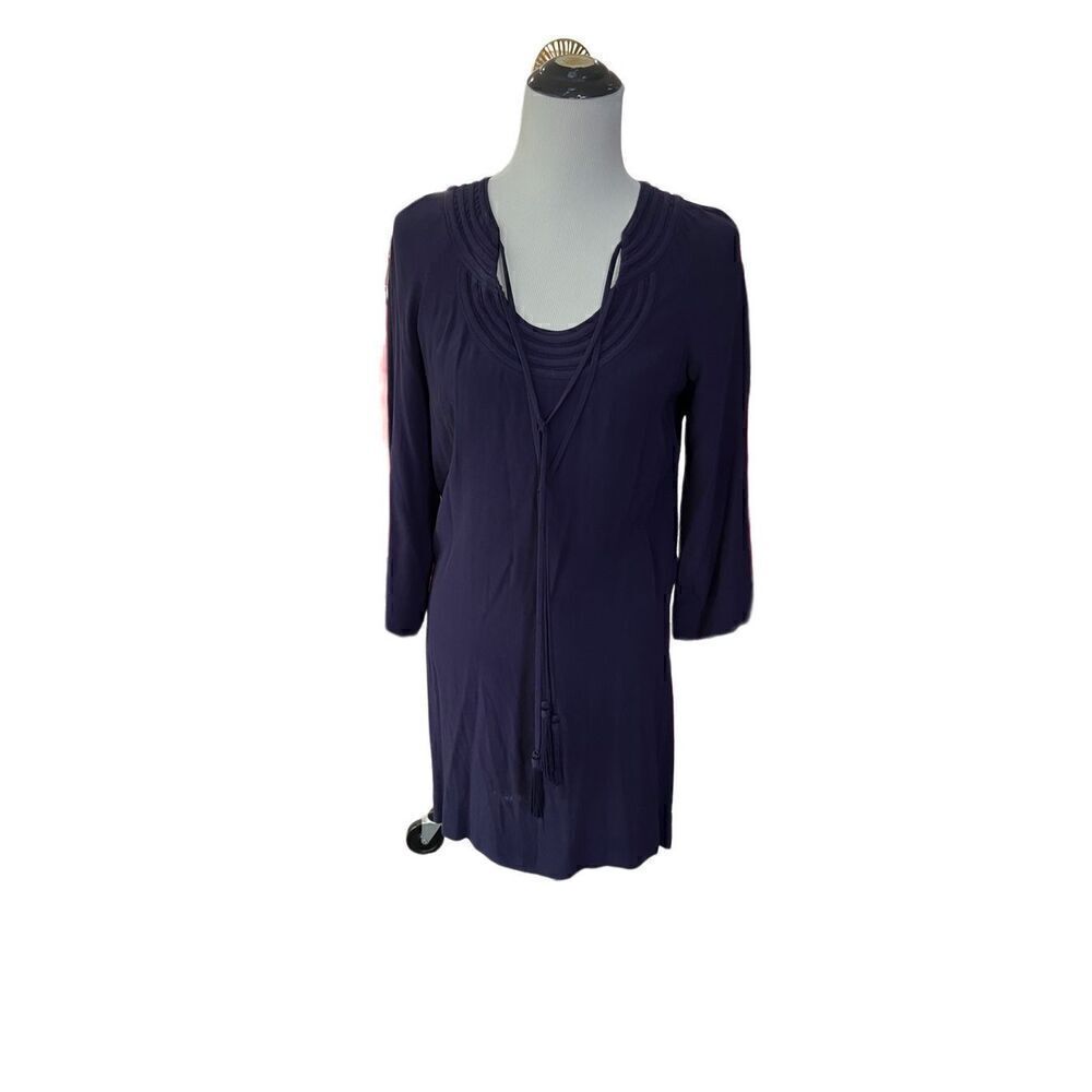 Diane von Furstenberg Women’s Dress Blue Long Sleeve Rayon size 2